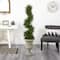 5ft. Pre-Lit Spiral Cypress Artificial Christmas Tree in Sand Finished Urn, Clear LED Lights